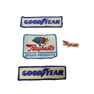 Vintage Goodyear Racing Tires & Raybestos Brake Products Patches | Collectible